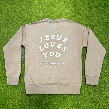Jesus Loves You Youth Crewneck - Tan