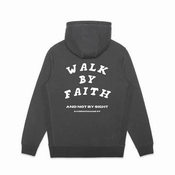 Walk By Faith Heavyweight Fleece Hoodie - Slate