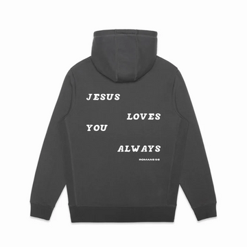 Jesus Loves You Always Heavyweight Fleece Hoodie - Slate