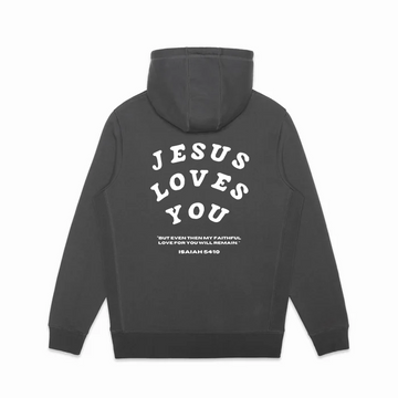 Jesus Loves You Heavyweight Fleece Hoodie - Slate