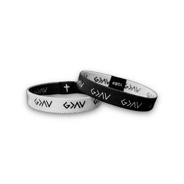 GOD IS GREATER THAN THE HIGHS AND LOWS (Black) - Reversible Wristband